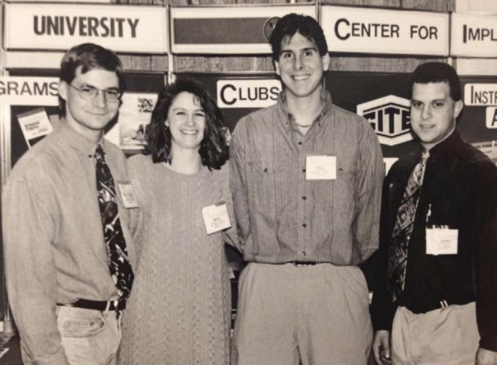 Mike Fitzgerald, Rebecca Taylor, Ryan Welch, and Tony Santino representing TECA at the 1993 ITEA Conference in Charlotte, North Carolina.